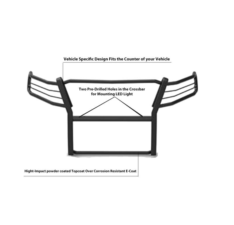 Black Horse Offroad Steel Grille Guard 17GC15MA - image 5