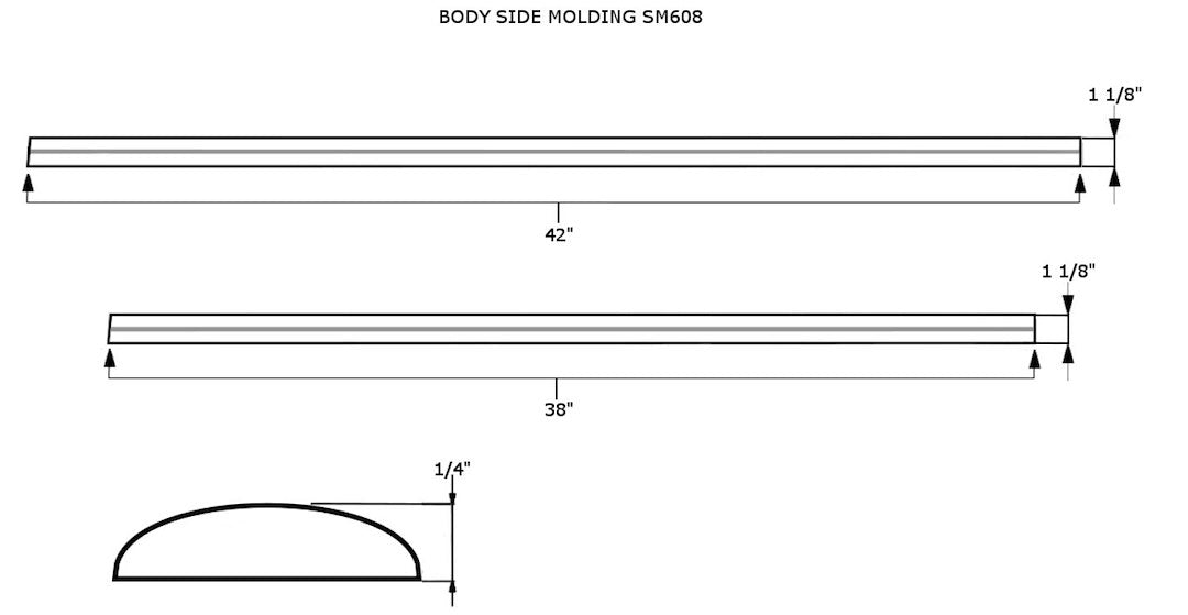 Coast To Coast SM608 Chrome Side Molding, 38/42-Inch - image 2