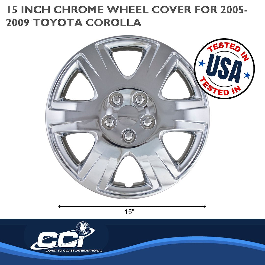 Coast To Coast 42215C Corolla 15-Inch Chrome Wheel Covers - image 2