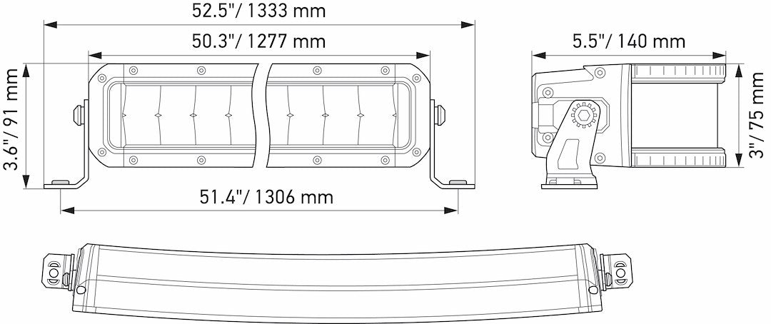 Hella 358197631 Black Magic Tough 50-Inch Curved Light Bar