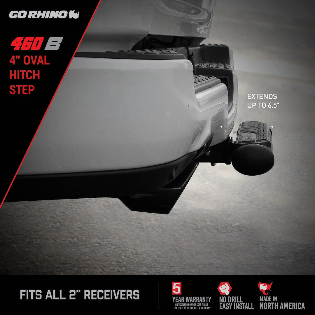 Go Rhino 460B Steel Oval Hitch Step for 2-Inch Receiver