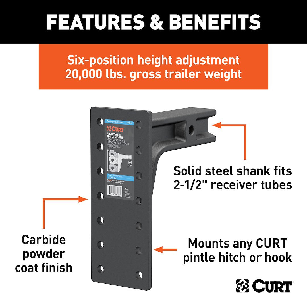Curt 48349 Pintle Hook Mounting Plate - image 2