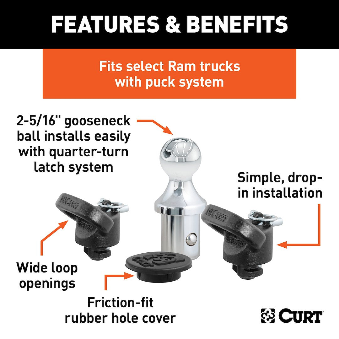 Curt 60618 Gooseneck Trailer Hitch Accessory Kit - image 13