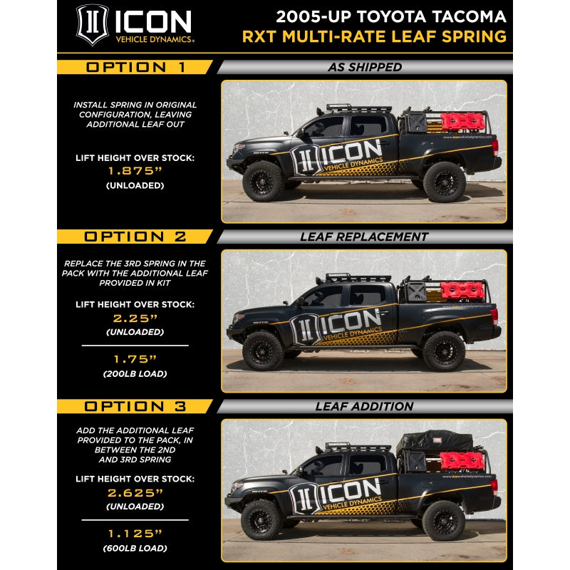 Icon Vehicle Dynamics 158505 RXT Rear Leaf Spring