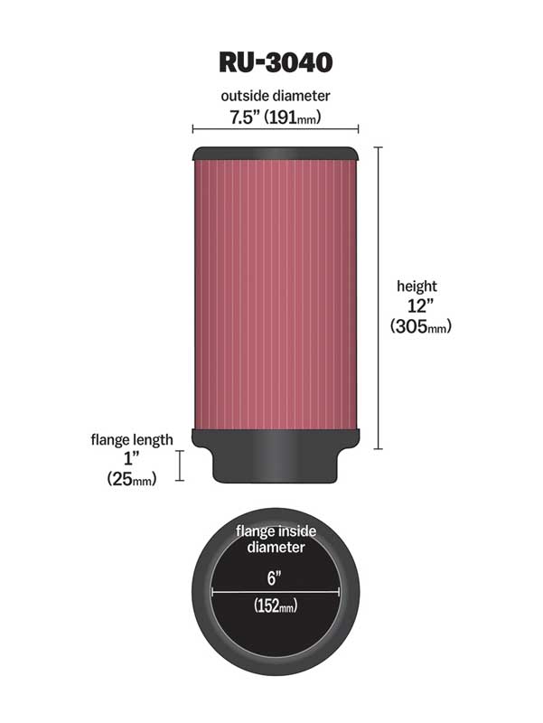 K&N RU-3040 Round Air Filter