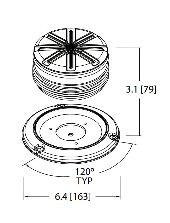 ECCO 7460A LED Beacon, Flange or 1-Inch Pipe Mount