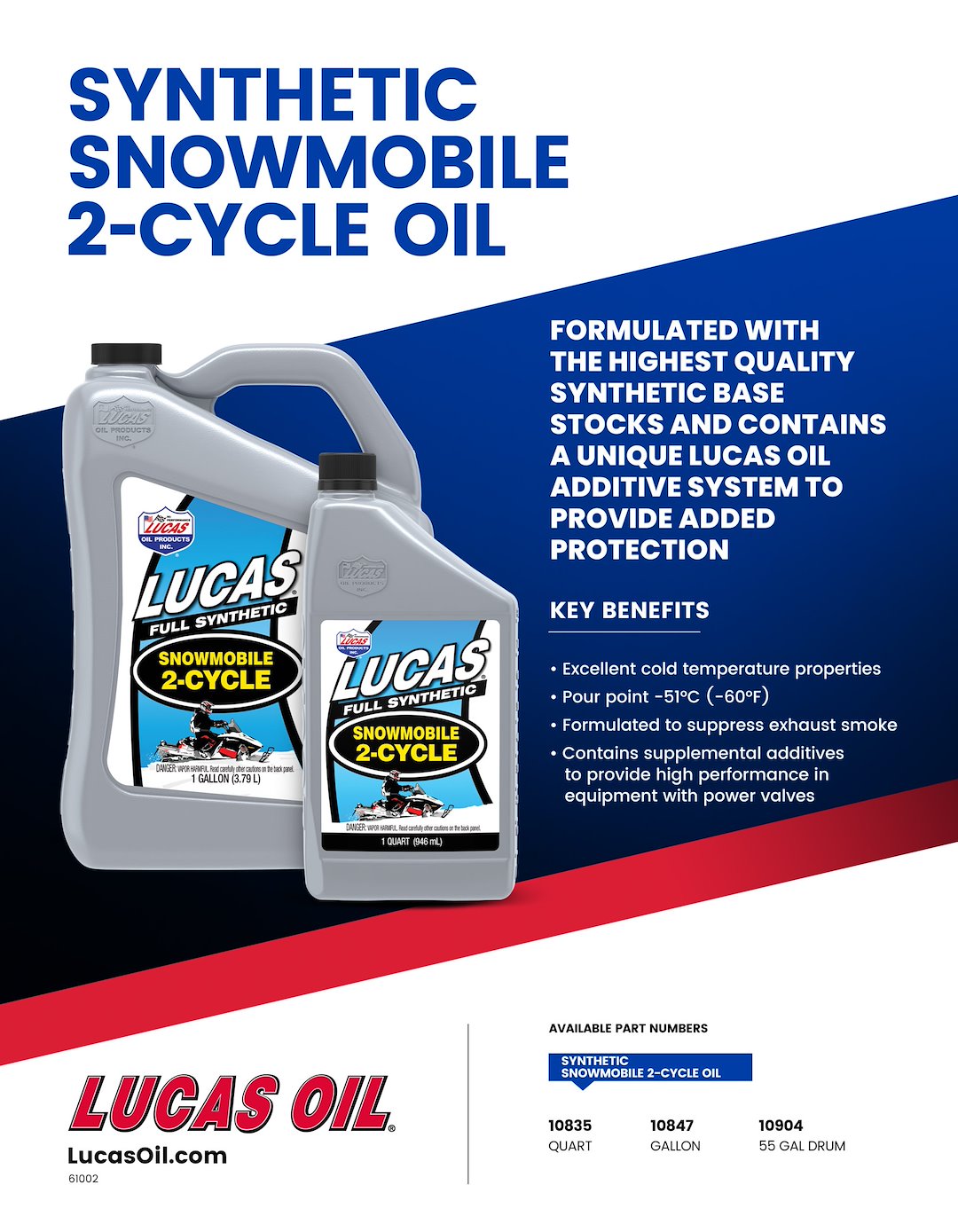Lucas Oil 10847 Synthetic 2-Stroke Snowmobile Oil