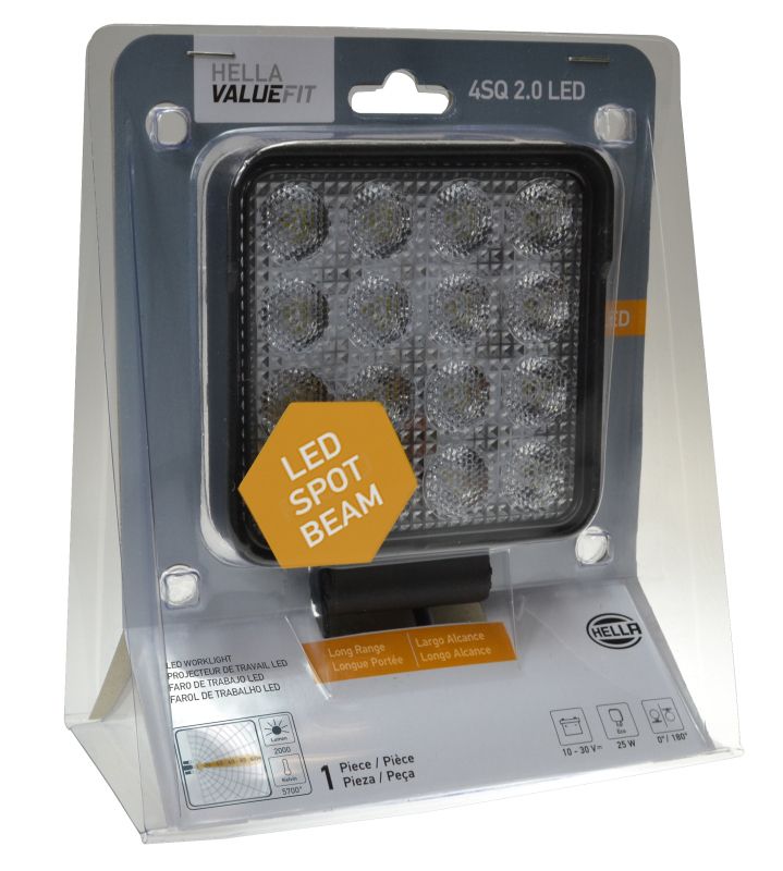 Hella 357106012 ValueFit 2.0 Square Long-Range LED Work Light