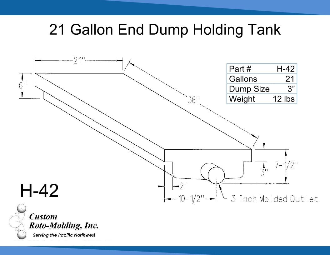 Custom Roto Molding H-42 Waste Holding Tank - image 2
