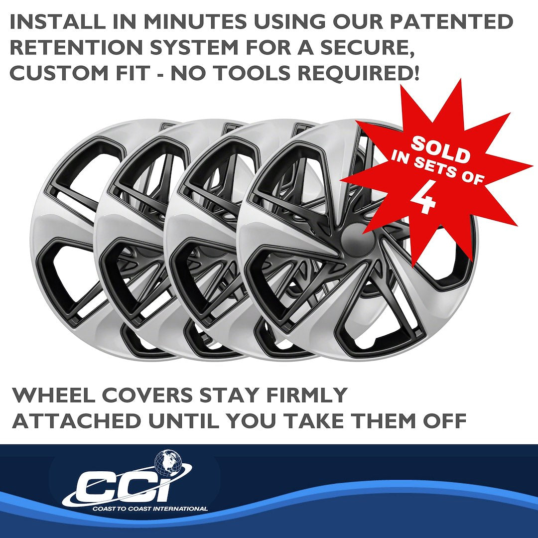 Coast To Coast 54116SC Civic Silver/Charcoal Wheel Covers - image 5