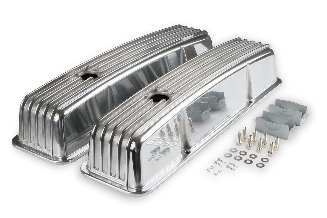 Mr. Gasket 6855g Polished Finned Small-Block Chevy Valve Cover