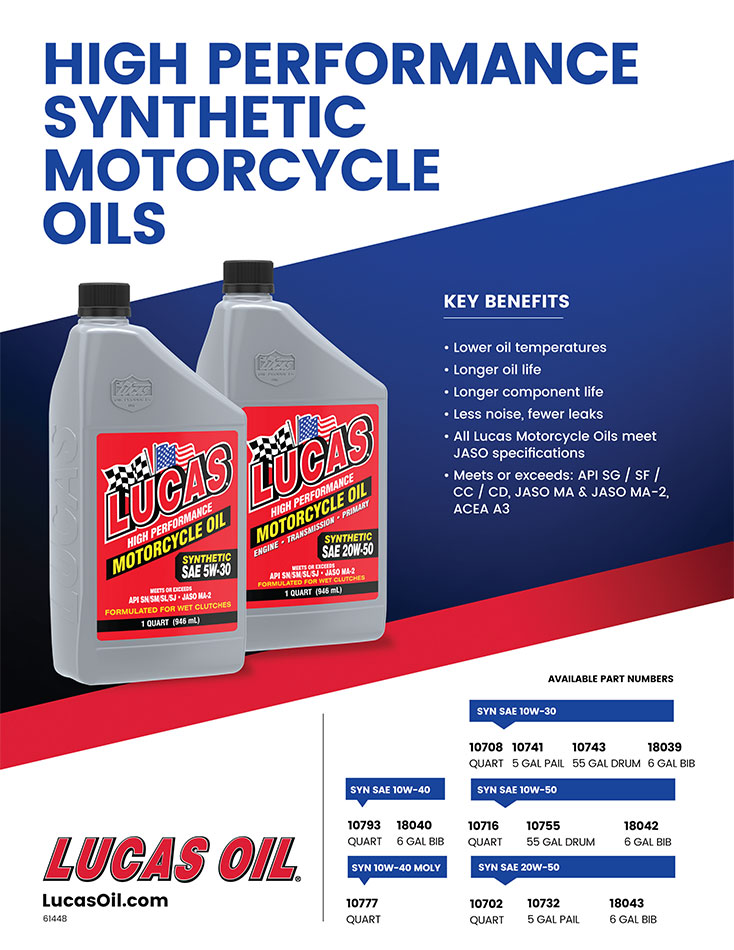 Lucas Oil 10702 20W-50 Synthetic Motorcycle Oil