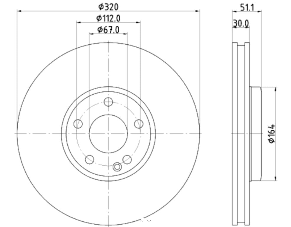 Hella 355119702 High-Carbon Vented Disc Brake Rotor