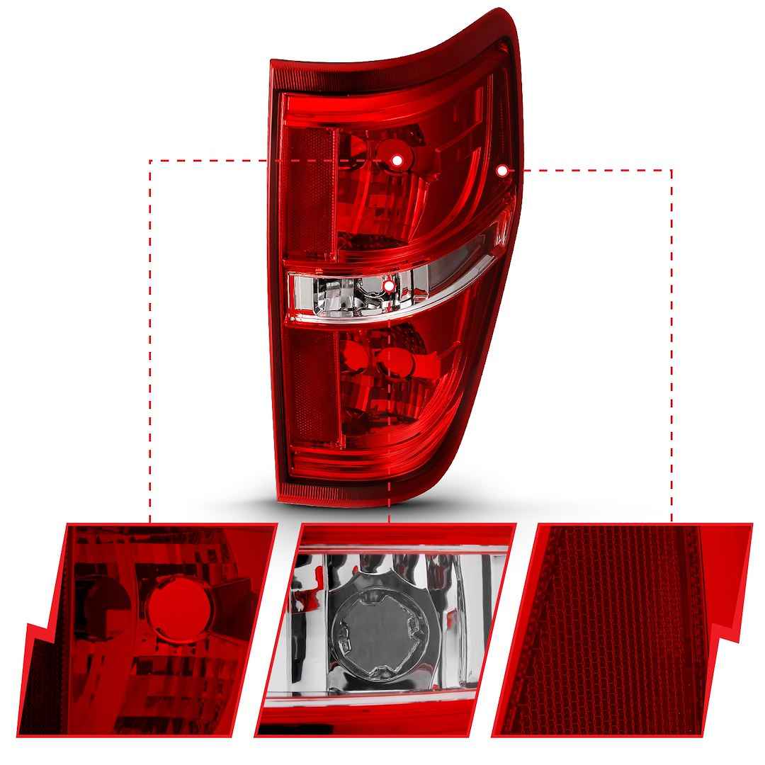 ANZO USA 311299 Red Euro Tail Lights for Ford