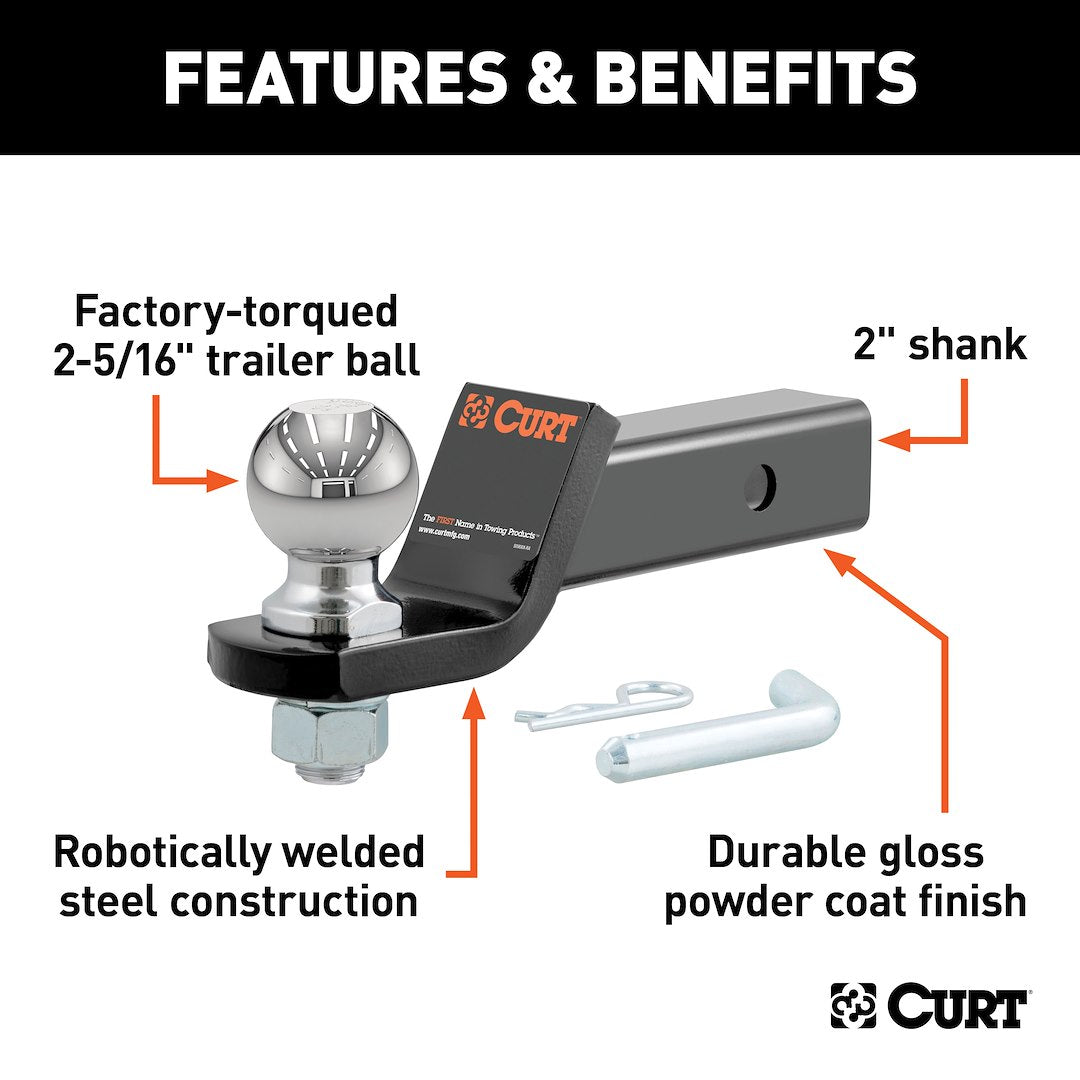 Curt 45041 Trailer Hitch Ball Mount - image 3