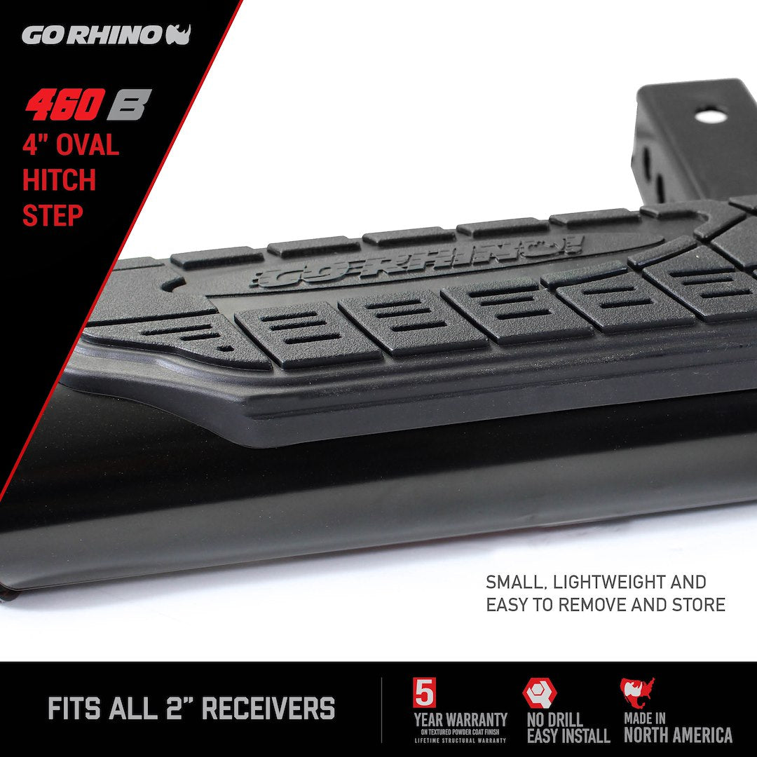 Go Rhino 460B Steel Oval Hitch Step for 2-Inch Receiver