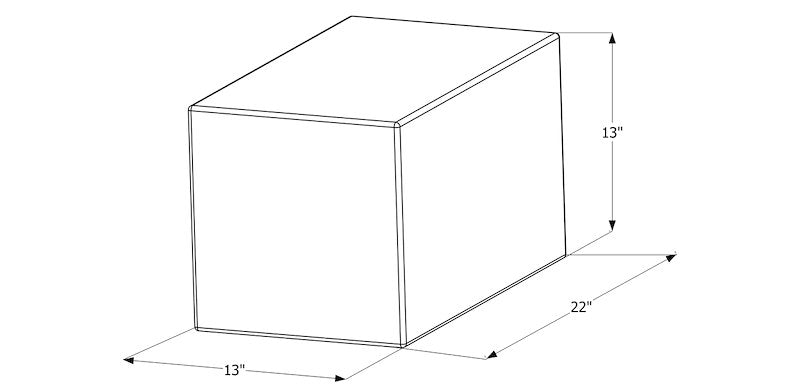 15 Gallon Fresh Water Tank - Rectangular, 22" x 13" x 13", No Fittings