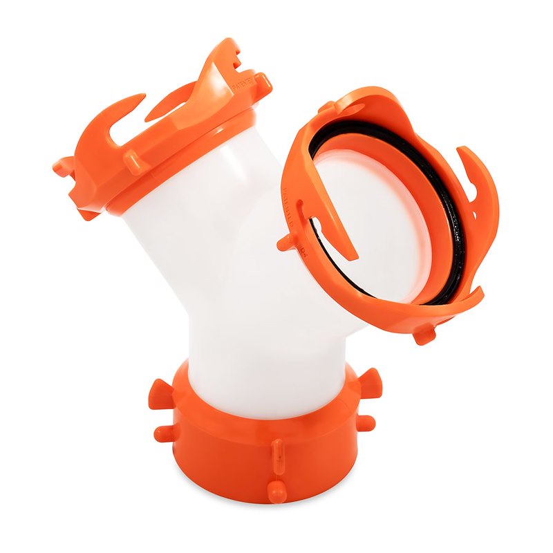 Camco 39812 RhinoFLEX RV Sewer Hose Wye Connector – 360° Swivel