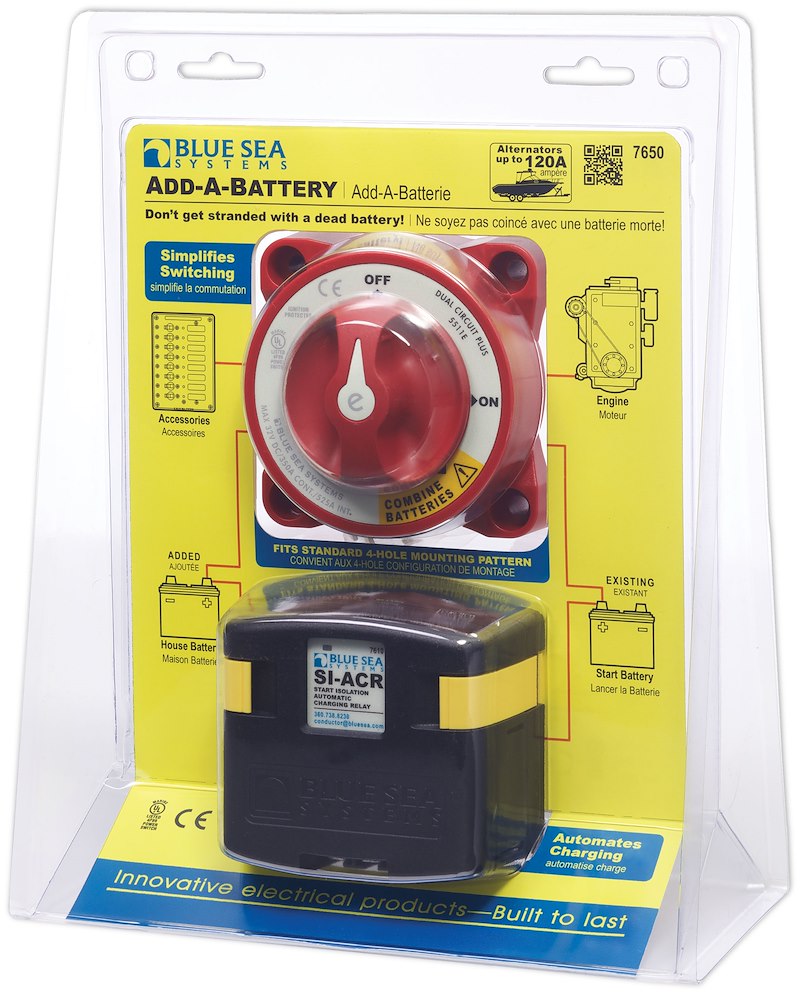 Blue Sea 7650-BSS Add-A-Battery Kit – 120 Amp Dual Battery System