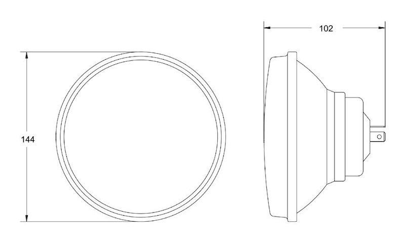Hella 002850001 H4 Projector-Beam Headlight Assembly