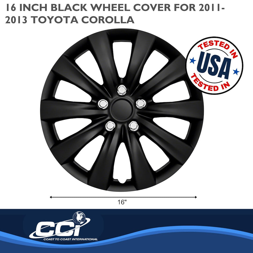 Coast To Coast 103816BLK Corolla 16-Inch Black Wheel Covers - image 2