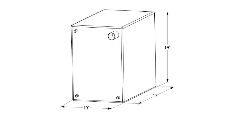 10 Gallon Fresh Water Tank - Roto-Molded, 17" x 10" x 14", No Fittings