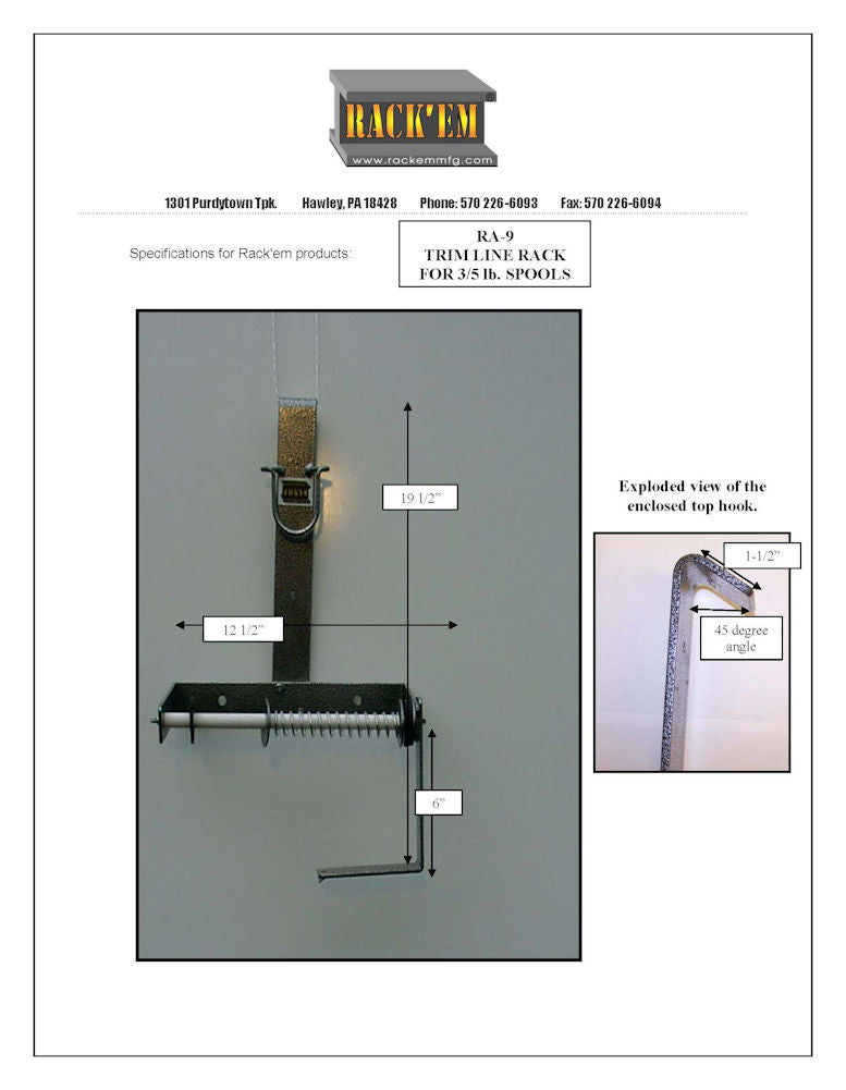 Rack-Em Ra-9 Grass Trimmer Line Spool Rack - image 4