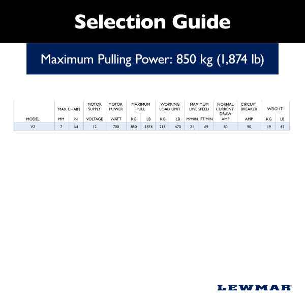 Lewmar 6672011108-138 V Series Vertical Windlass 12V 700W