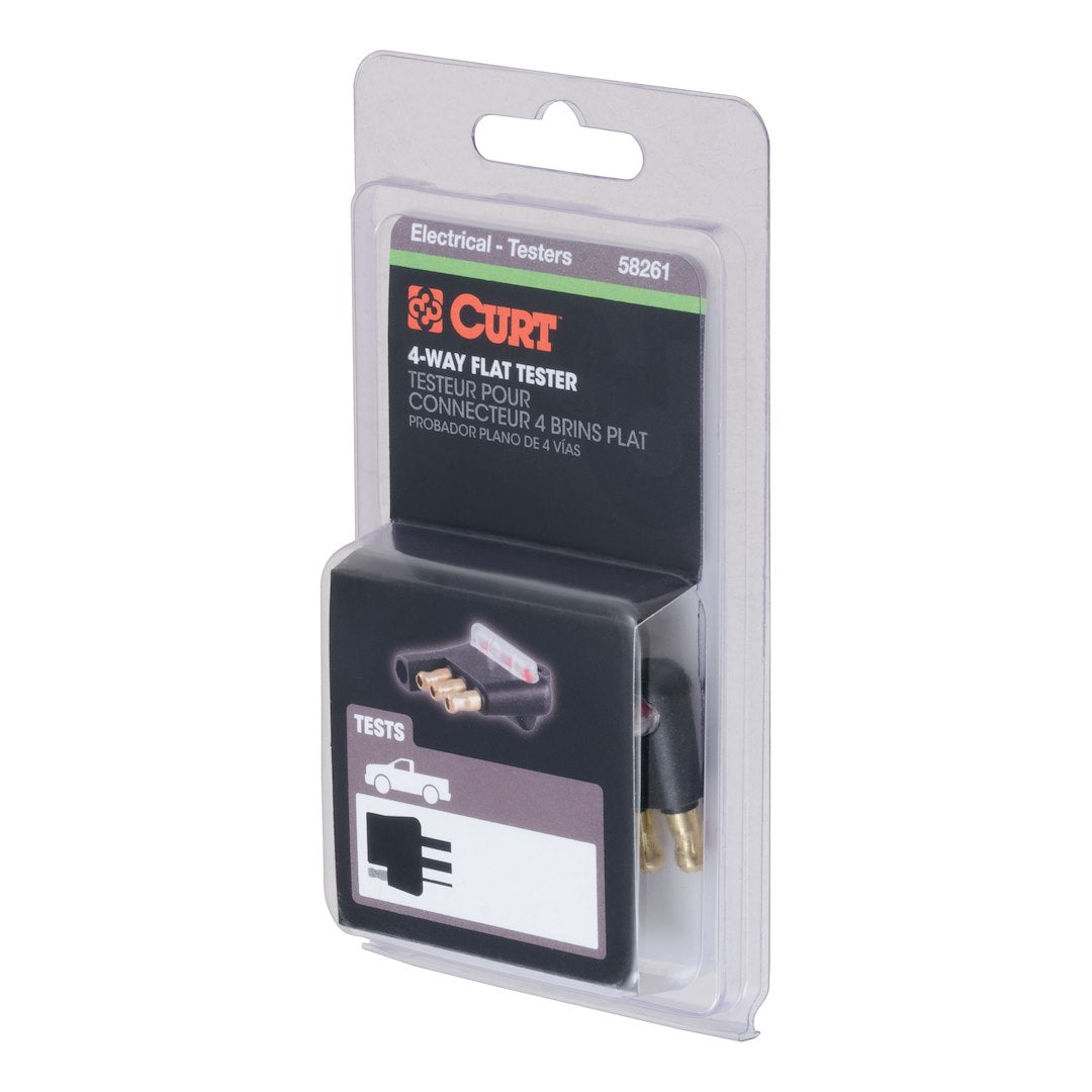 CURT Trailer Wiring Circuit Tester (58261) – Type: 4-Way Flat