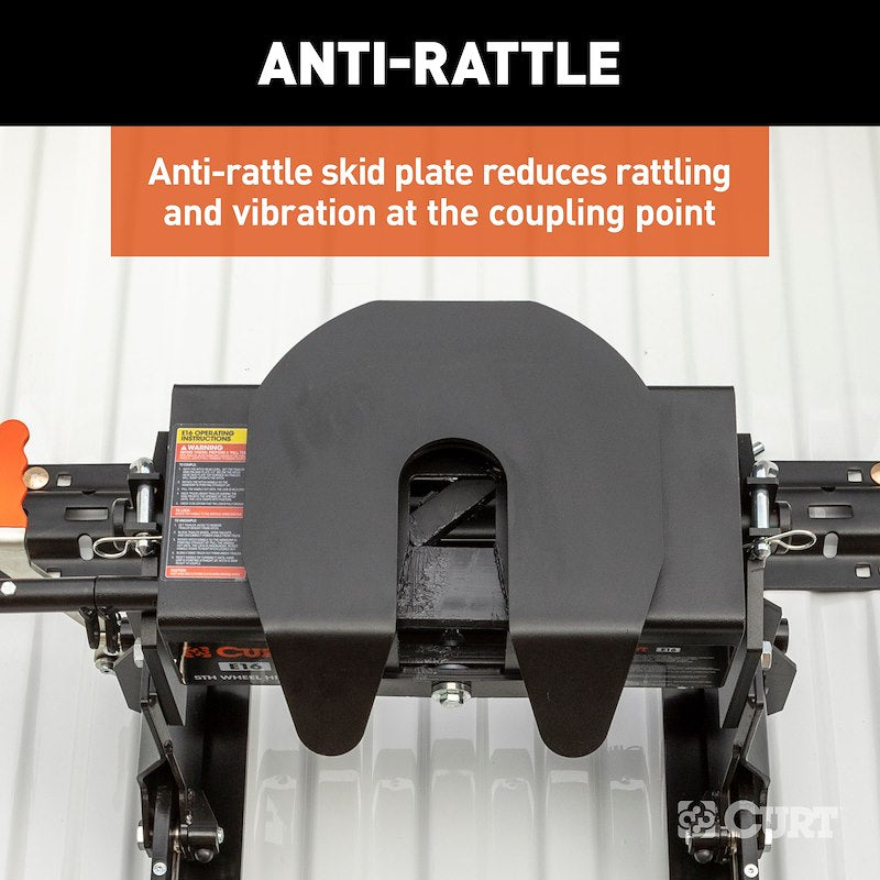 CURT 16611 E16 16K Sliding Fifth Wheel Hitch with S20 Slider & Rails
