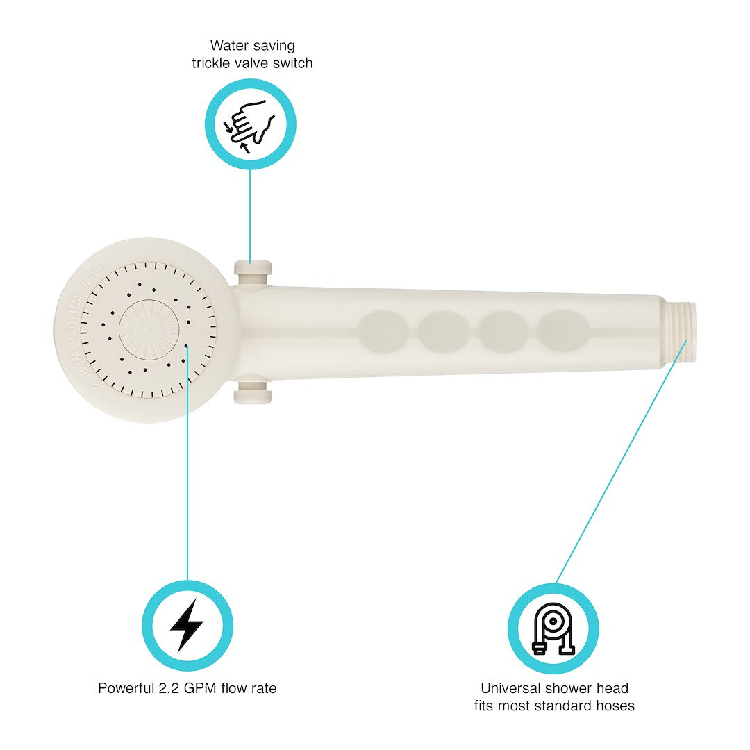 Dura Faucet Round Hand Held Shower Head (Dfsa135bq) – Color: Bisque