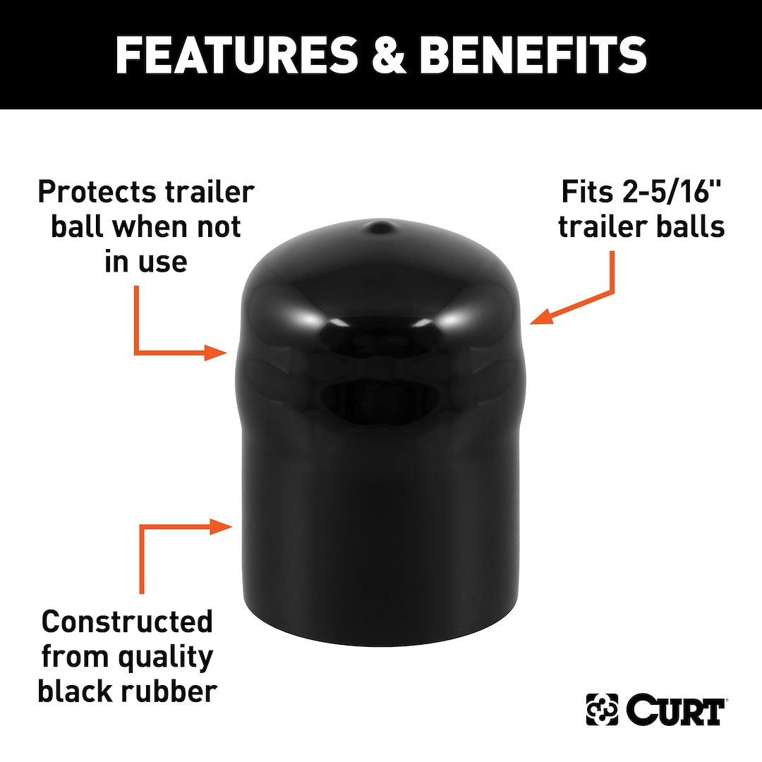 CURT Trailer Hitch Ball Cover (21811) – Material: Rubber