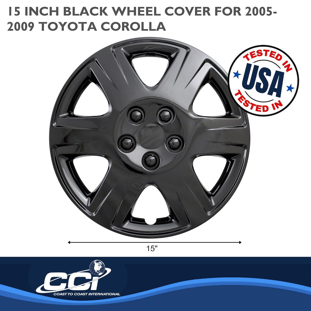 Coast To Coast 42215BLK Corolla 15-Inch Black Wheel Covers - image 2