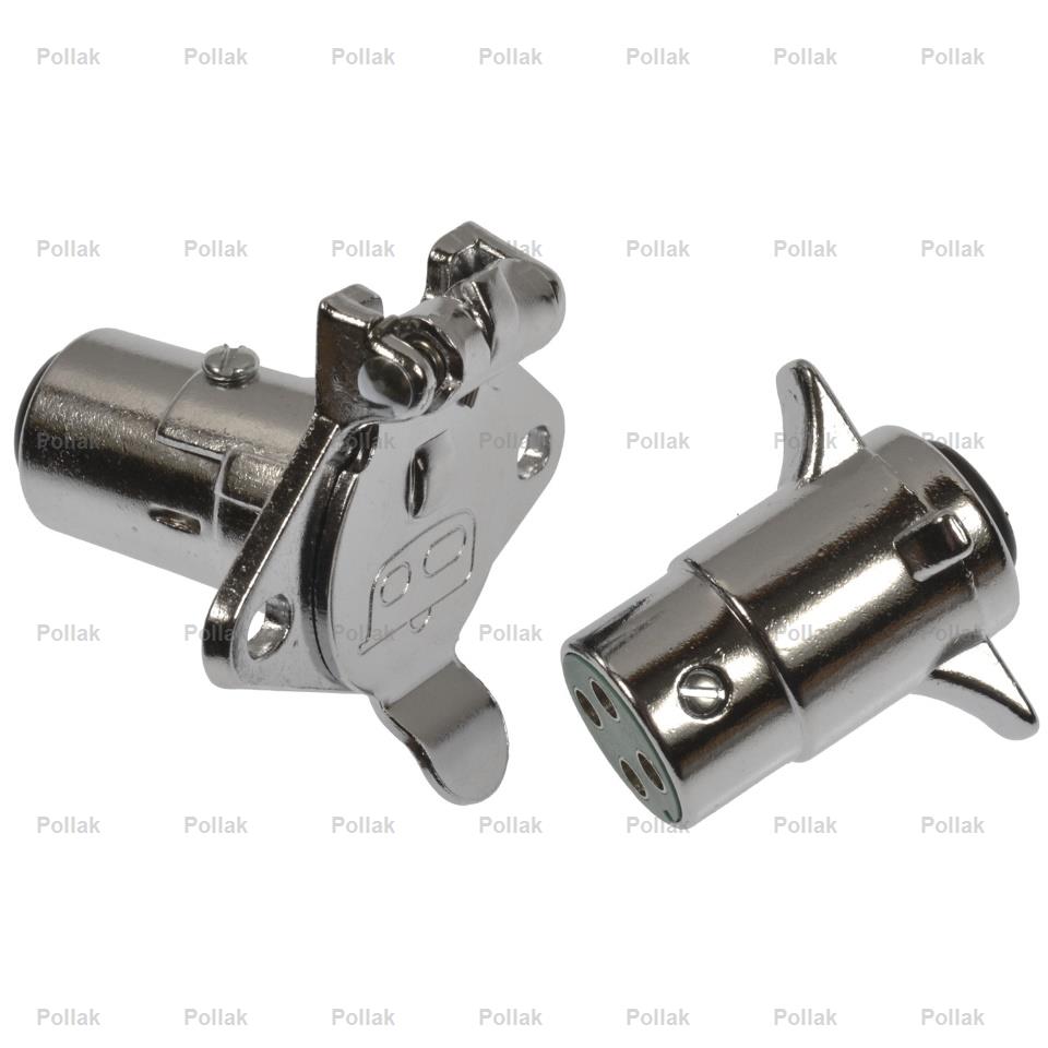 Pollak Semi-universal 4 Round Trailer Wiring Connector (11408P)