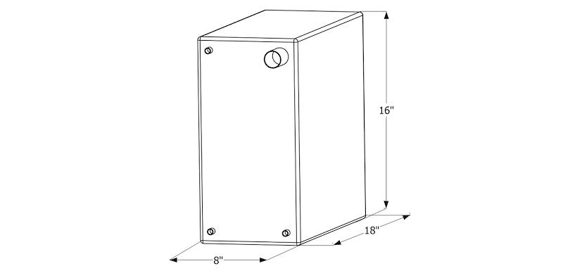 10 Gallon Fresh Water Tank - Roto-Molded, 18" x 8" x 16", No Fittings