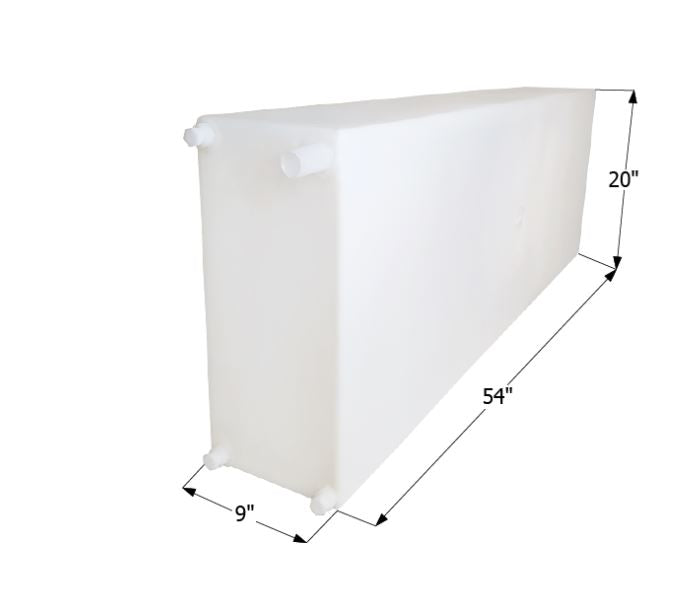 39 Gallon Fresh Water Tank - Roto-Molded, 54" x 20" x 9", Includes Corner & Fill Fittings