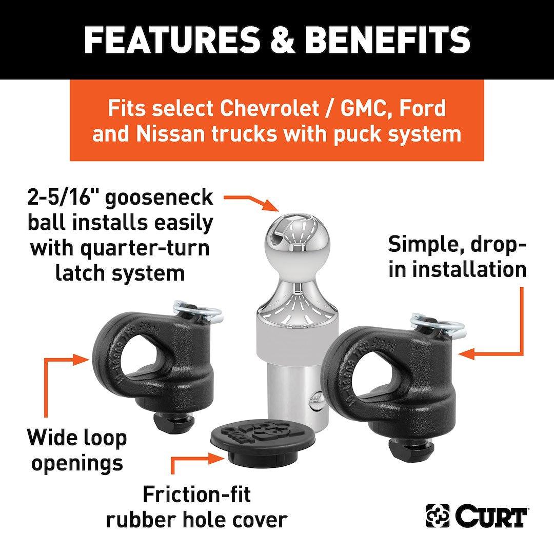 Curt 60692 Gooseneck Trailer Hitch Accessory Kit - image 2