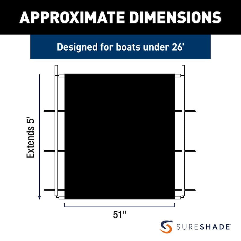 Taylor Made SureShade PTX Power Shade 51" Black – PTXSS51BK Marine