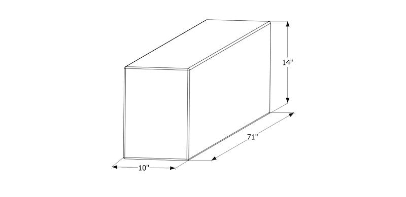 41 Gallon Fresh Water Tank - Roto-Molded, 71" x 10" x 14", Includes Corner & Fill Fittings