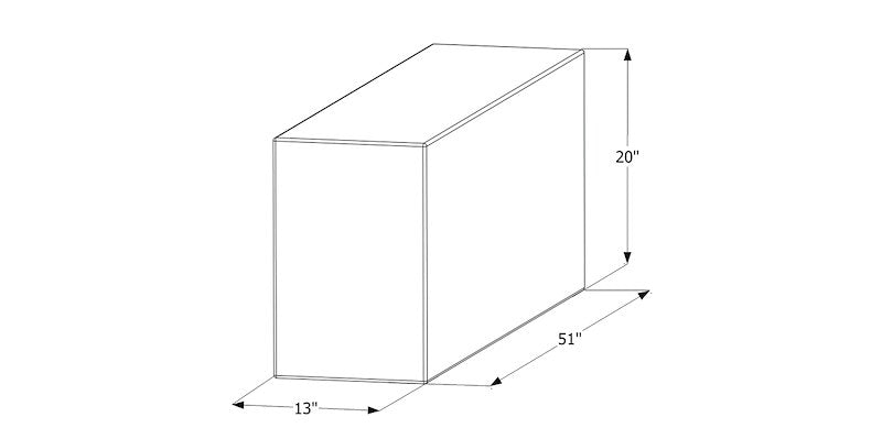 54 Gallon Fresh Water Tank - Roto-Molded, 51" x 13" x 20", Includes Corner & Fill Fittings