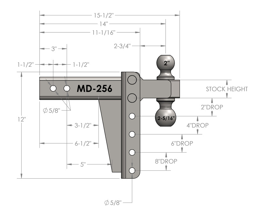 Bulletproof Hitches Md256 Trailer Hitch Ball Mount - image 2