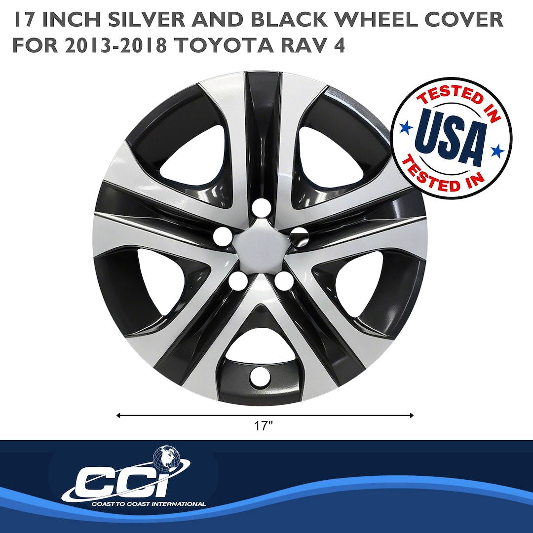 Coast To Coast 51817SB RAV4 Silver/Black Wheel Covers - image 2