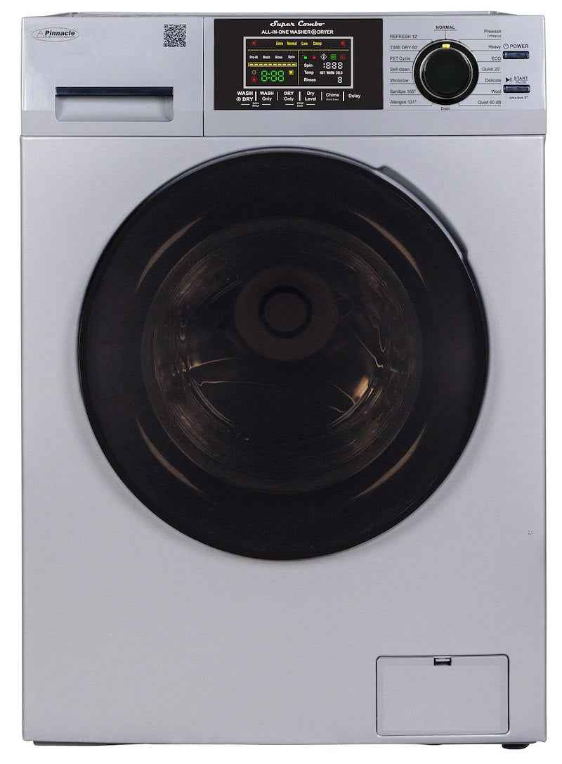 26" Silver Washer Dryer Combo – 15 lb, Vented, Quiet, 110V 23-4800 V SILVER