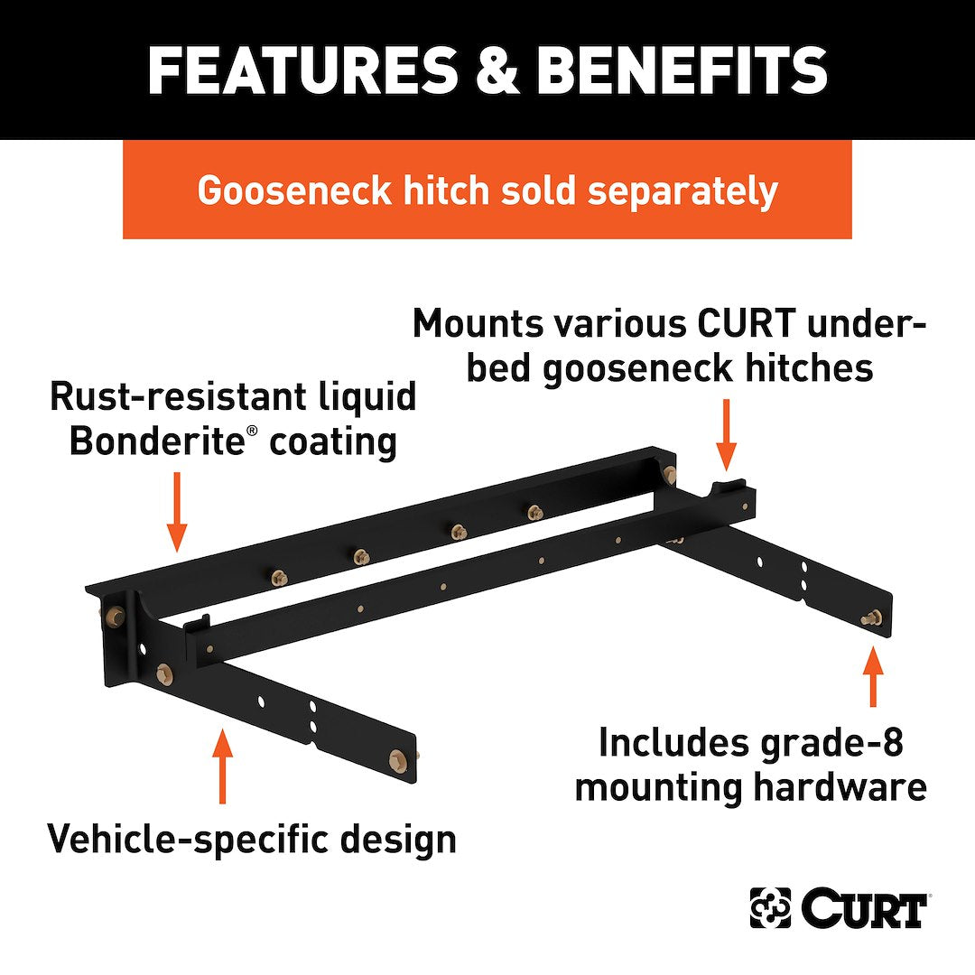 Curt 60631 Gooseneck Trailer Hitch Rail - image 2