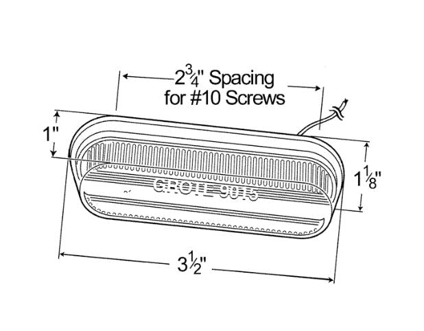 Grote Industries 3-1/2 Inch Length X 1-1/8 Inch Width (45253)