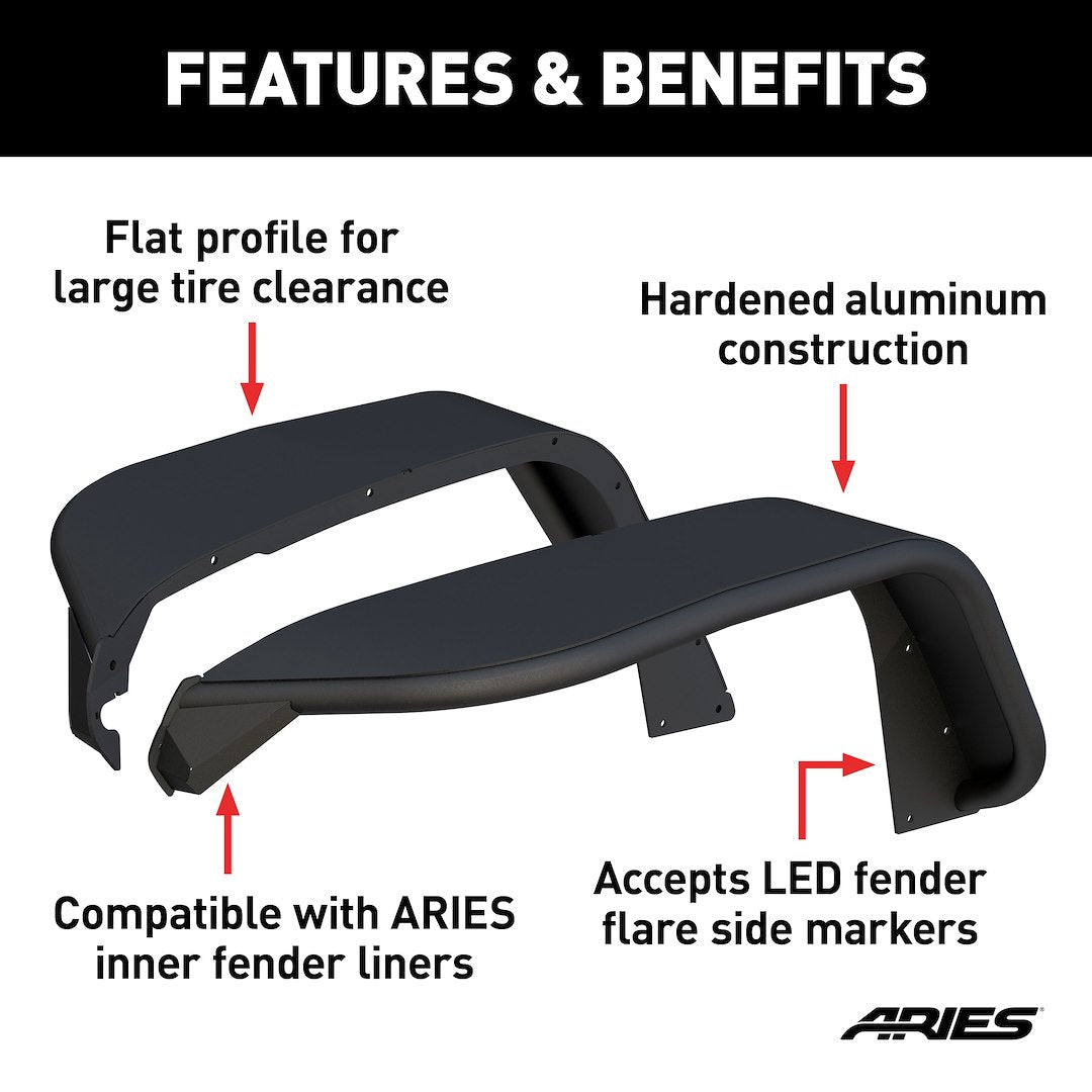 Aries Non-Exposed Fasteners Fender Flare 1500213 - image 3