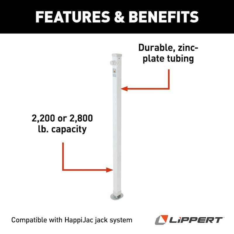 HappiJac Manual Camper Jack – 2200 lb Capacity, 34.5" Lift - 736514
