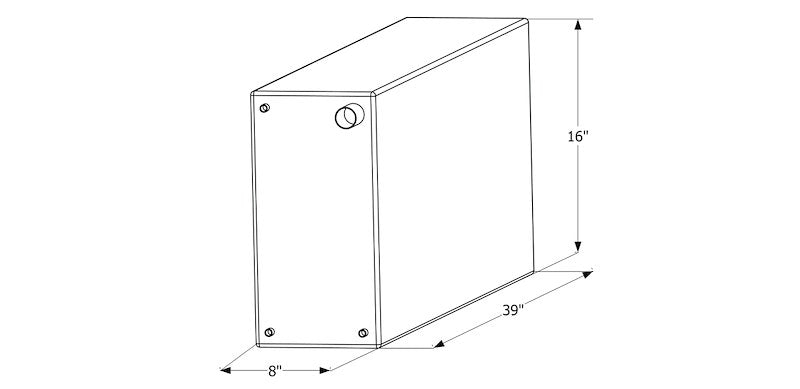 20 Gallon Roto-Molded Fresh Water Tank – 39" x 8" x 16"