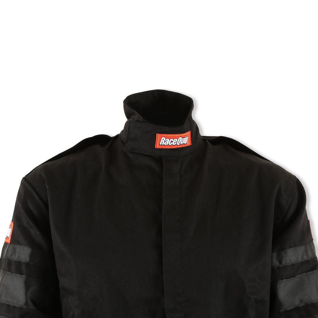 Racequip 110005 Black Single-Layer Racing Suit, Large