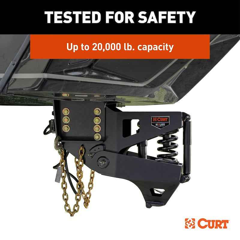 CURT 2024044579 Helux Air-Ride Gooseneck Fifth Wheel Trailer Hitch Pin Box